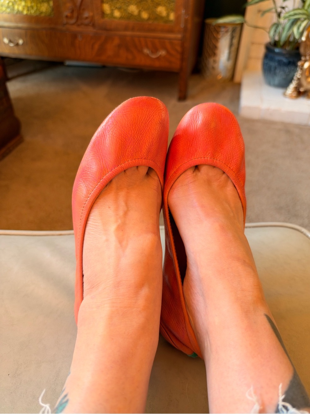 Tieks Coral Leather Flats